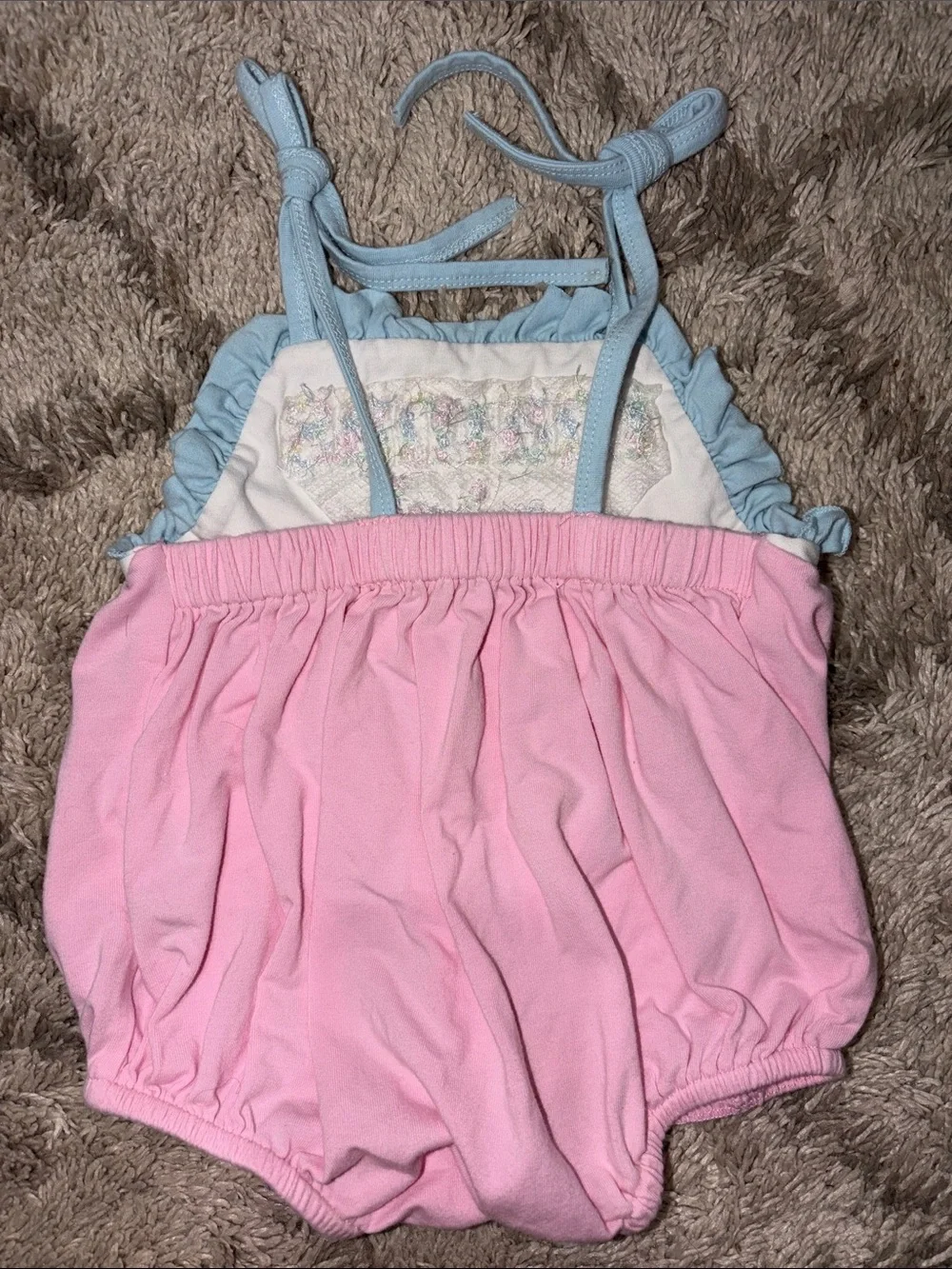 Mama's Girl Pink & Light Blue Baby One-Piece Romper